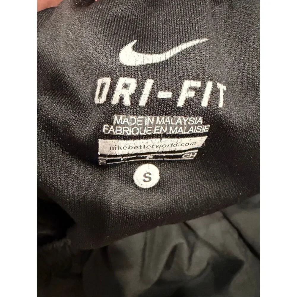 Nike Black Dri-FIT White Trim Track Gym Active Running Shorts Drawstring Size S